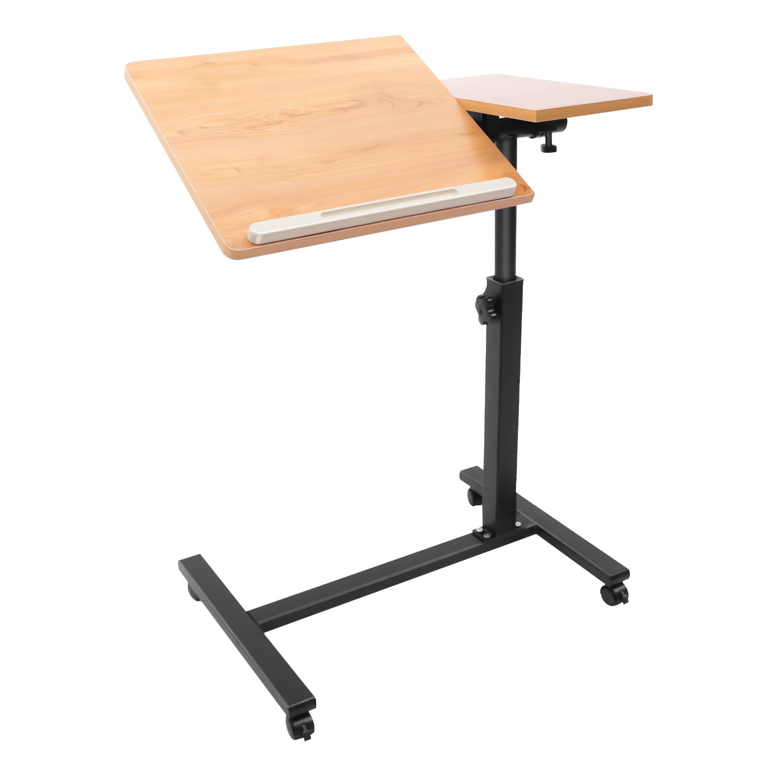 Adjustable Laptop Desk with Wheels Mobile Standing Computer Desk 22 83-35 43 Inch Height Tilting Tabletop with Bookstop