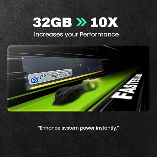 Image of EVM 32GB DDR5 Desktop RAM 5200MHz - High Performance, LongDimm, 288-Pin, 16 Chips, MAC /Intel /AMD Compatible - Ideal for Editing, Gaming, & Work from Home - 10 Years Warranty (EVMT32G5200U88P)