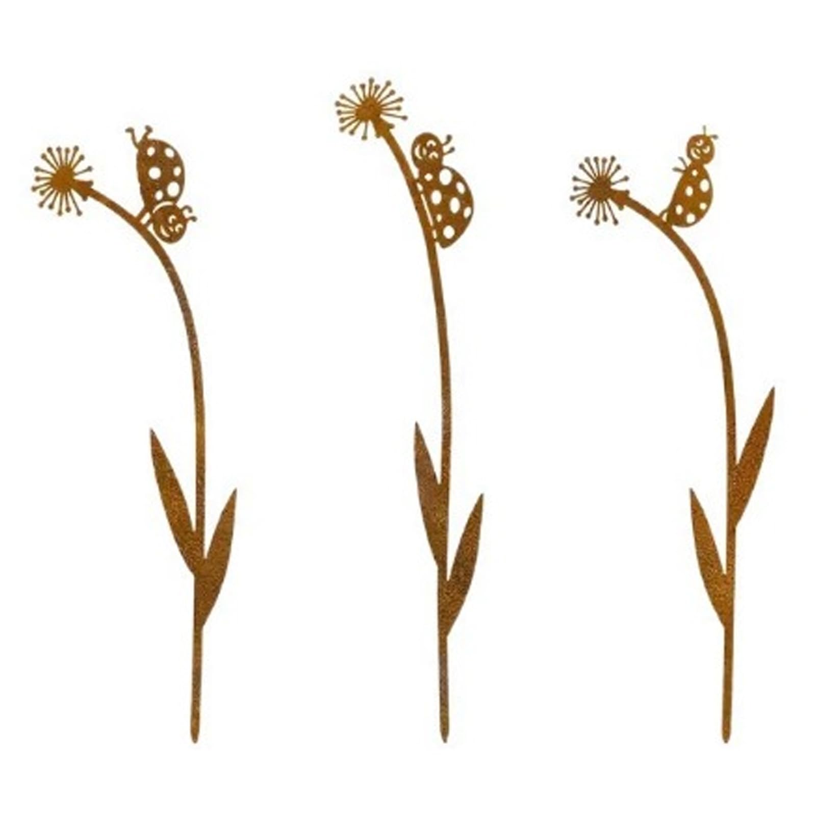 carotoe Recyclable Metal Garden Deck Package 3 Rural and Taraxacum Statues for Natural Outdoor Beauty Garden Statues Set