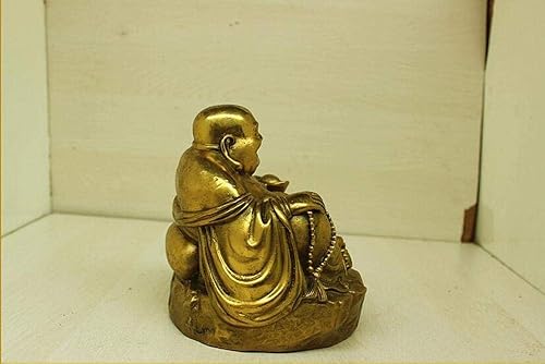 Miniatura 4 de VBNHGF Adornos Estatuas La Apertura de Maitreya Cobre Adornos Feliz Sonriente Buda Oro Enriquecimiento Suerte