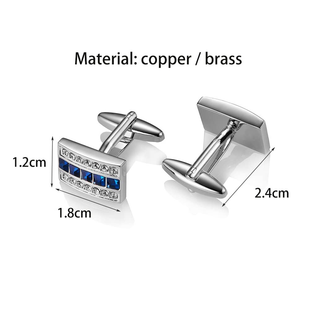 Metall-Silber-Manschettenknöpfe Diamanten Herren-Manschetten-Manschetten-Bolzen Französische Hemd-Schnallen-Bolzen (Color : A, Size : One Size)