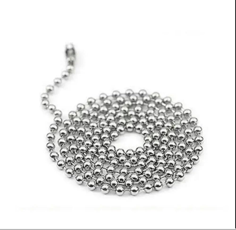 Chaîne pour store anti-casse en acier inoxydable rhodium 85cm perles 2.4mm