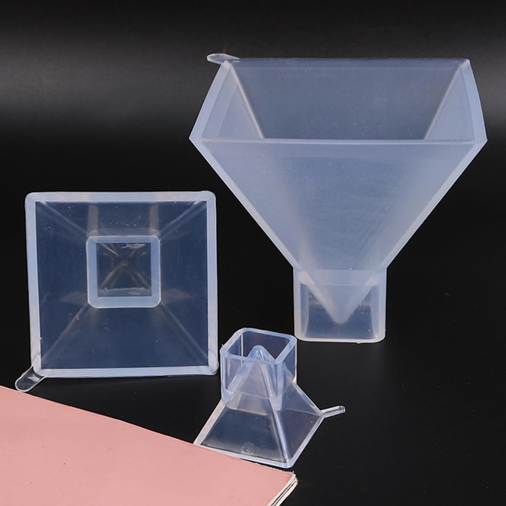 VILLCASE 5 Pcs Silicone Pyramid Mold for Resin Casting 14.96X2.99X2.99In Flexible Clear Pyramid Shape Mold for DIY Crafts Jewelry Making Desktop Decorations