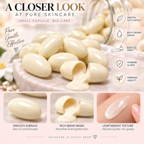 Image of Korean Skin Whitening & Brightening Facial Capsule 50 Pcs for Facial /Brightning Helps to Marks & Spots Removal, Radiance & Glow skin whitening Men & Women all skin type
