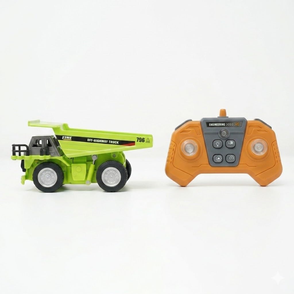 RC Off-Highway Dump Truck, 1:64 Scale, Die-Cast Metal and ABS, 2.4GHz Remote Control, Rechargeable Battery, for Ages 6 and Up-image-31