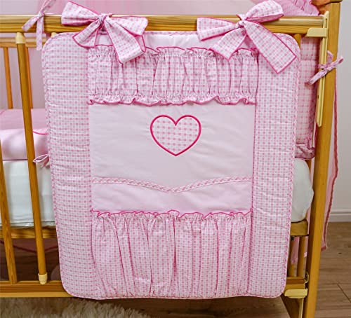 Chambre d'enfant pour lit de bébé Rangement pour lit bébé ou lit pour bébé Cœur à broder - Rose Cover