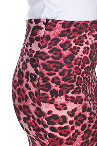 WM White Mark Women's Red Cheetah Print Pencil Skirt3