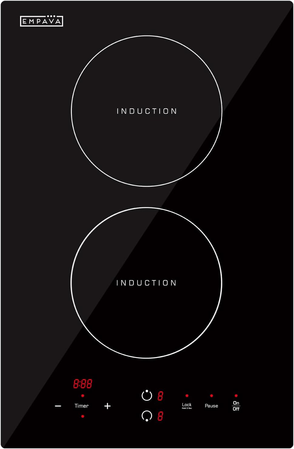 Empava Electric Stove Induction Cooktop Vertical with 2 Burners in