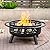 Florise 36 Inch Fire Pit, Outdoor Wood Burning Firepit with Removable Grill & Poker, Heavy Duty Metal Round Fireplace,2 in 1 Large Bonfire for Outside,BBQ,Yard,Patio