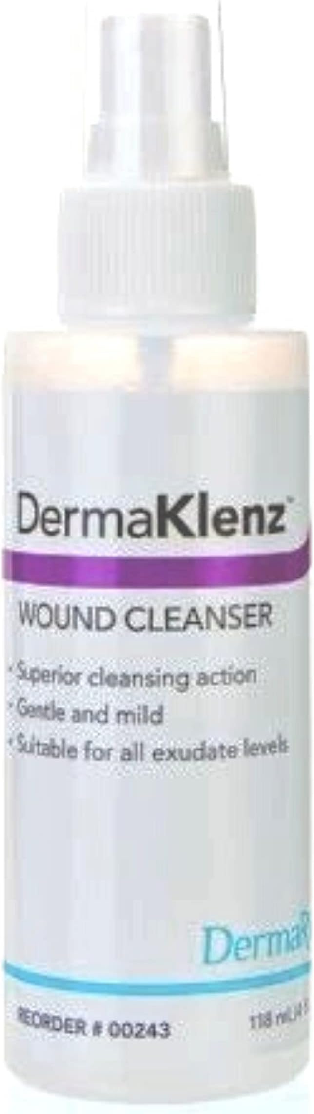 DermaKlenz Spray Wound Cleanser-Water Infused with Normal Saline Zinc VIT B6-Cuts-Scrapes-Burns-Incisions-Wound Care Spray-Pressure Sore-Diabetic Ulcer-4oz Spray