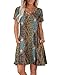 WIHOLL Boho Dress Womens Casual Tshirts Dresses with Pockets Summer Spring Boho Fashion 2025 2026 Beach Vacation Clothes Short Sleeves Flowy Sundress Loose Fit Multicolor M