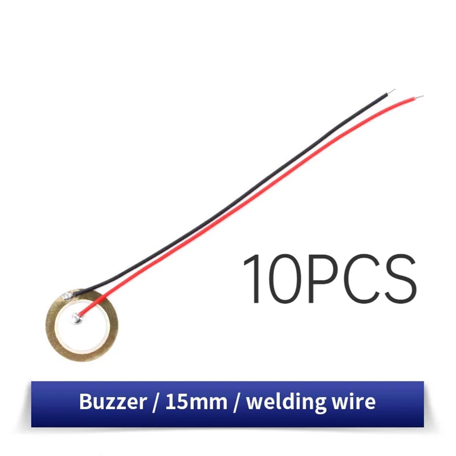 WUZDPRCJ 10PCS Buzzer Piezoelectric Ceramic Wafer Plates Dia 35/50MM with Wire Size Ranging from 12MM to 35MM(Wire-15mm-10PCS)