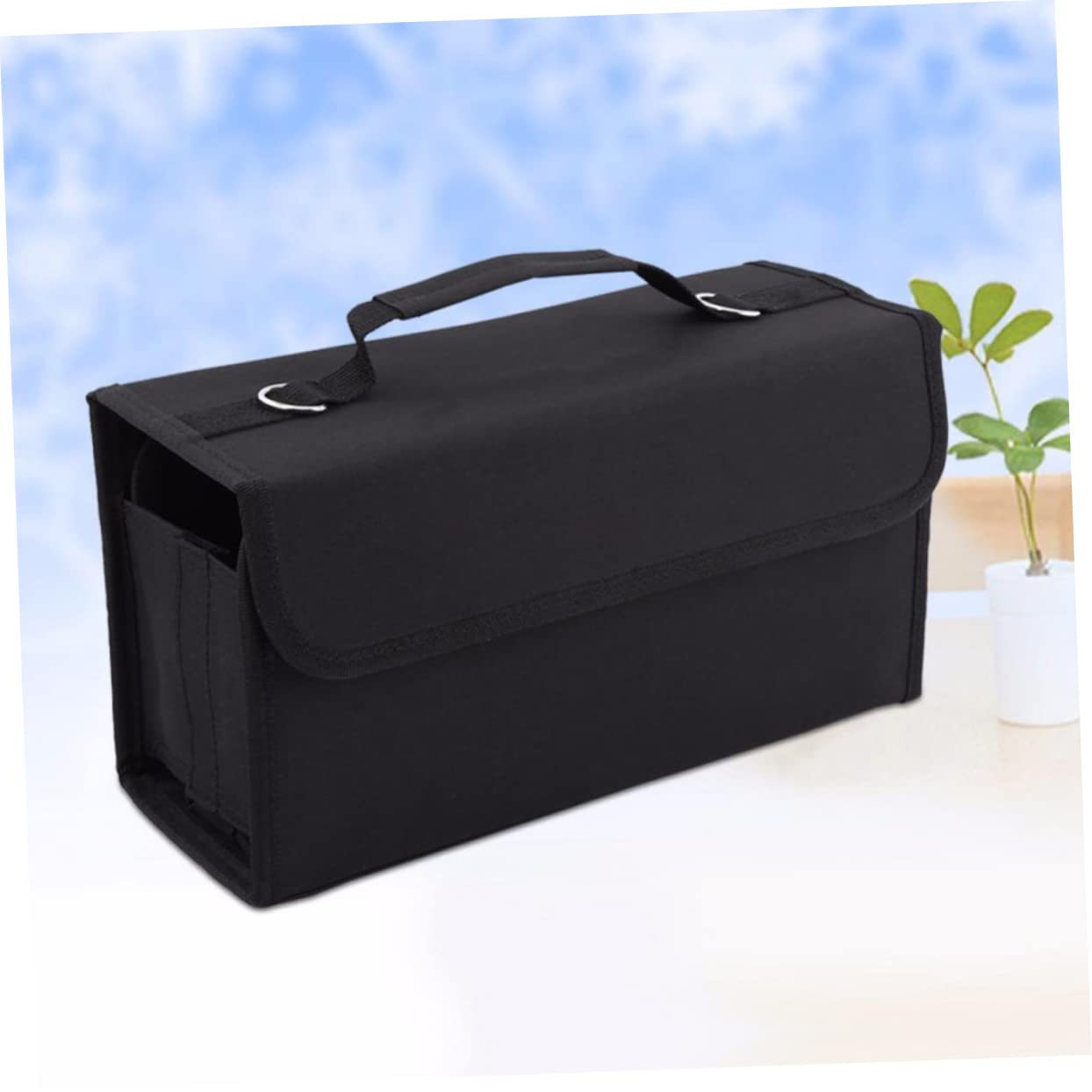 Lurrose Portapennarelli con Scomparti in Nylon Resistente Custodia Staccabile con Tracolla Borsa con Cerniera per Tavolo o Armadietto Adatta per Rossetti