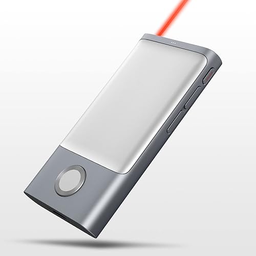 Vista 2 de Cheerdots Presentador inalámbrico Bluetooth Clicker con control remoto de presentación de luz roja para Mac, Windows, iPad OS y Android, gris