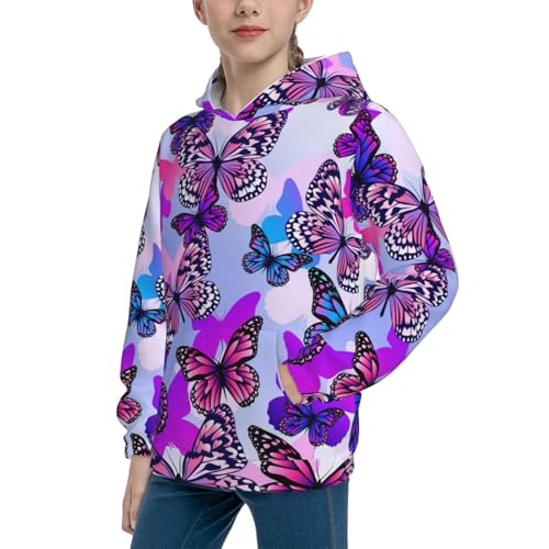 Flying Butterflies Kid Hoodies Boys Sweatshirts Girls Pullover with Pocket2