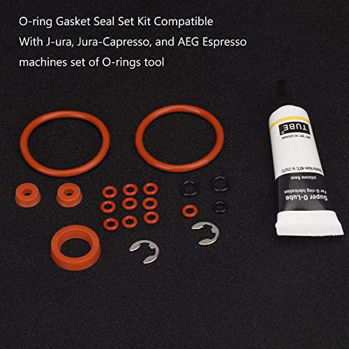 O-Ring Gasket Seal Set For J-Uracapresso Machines Brew Group & Drainage Valve O-Ring, Compatible With Most Jura C, E, Ena, F, J Series Machines, Fits C1000, E30, S75,Xs90 Model And Moer - With Lube #TOP5