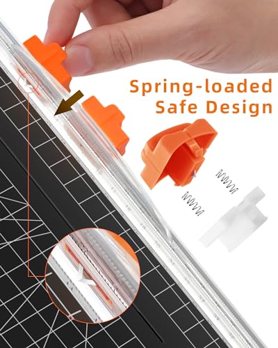 firbon paper cutter replacement blade with automatic security safeguard design for a4 black and white paper trimmer 5 pack