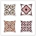 Poszewki na poduszki 18x18 cali zestaw 4,poszewki na poduszki w kolorze ochry,dekoracyjne poszewki na poduszki poliestrowe,z niewidocznym zamkiem błyskawicznym poszewki na sofę