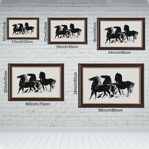 Tableau animaux modernistes trois chevaux noirs pour sublimer le design d'un salon - 2