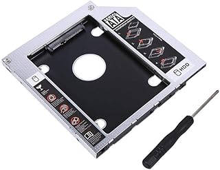 Hard Drive Optical Bay Caddy,9.5mm Aluminum SATA HDD SSD Enclosure Hard Disk Drive Bay Caddy Optical DVD Adapter for Laptop,Dual Boot