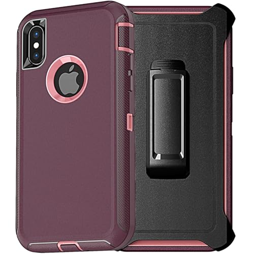 Coque iPhone Xs Max antichoc protection intégrale 3 couches rose