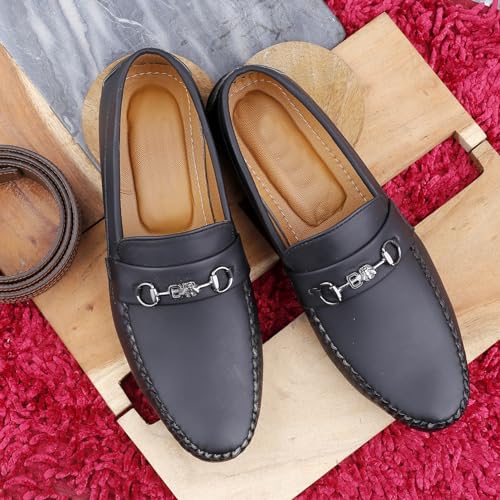 Image of WUGATTI Men's Leather Slip-On 100% Pure Leather Stylish Standard Casual Loafers