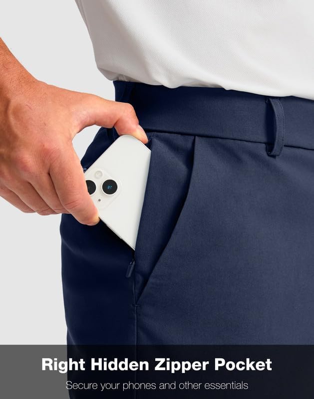 Men's Golf Shorts with 5 Pockets 11" Inseam Stretch Quick Dry Casual Work Dress Shorts for Men - Image 3