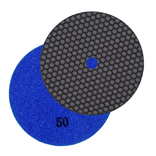 Profi Diamant-Schleifpad für Trockenschliff, D = 100 mm, Körnung 50, Klettaufnahme, für Naturstein, Kunststein, Granit, Marmor, Glas, Keramik oder Fliesen Cover