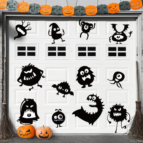 12 calcomanías magnéticas de Halloween de monstruo espeluznante impermeables 6