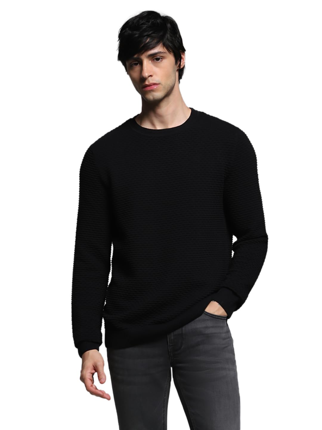 jack & jones Men's Cotton Round Neck Casual Sweater-picture-21