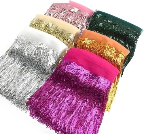 Encaje con lentejuelas de alta costura gris adorno elegante de 10 yardas para modistas 3