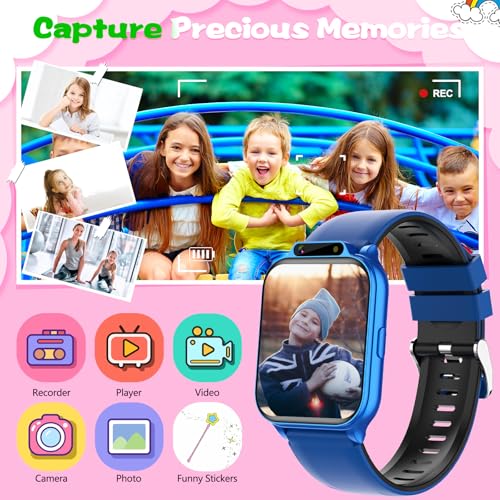 Image of Smart Watch for Kids, 1.85 inch Fitness Tracker with Heart Rate, Sleep Monitor, IP68 Waterproof Smartwatches with Video Camera Music Player, Pedometer, Game, SOS Button, NO APP /Phone, Gift for Boys Girls.