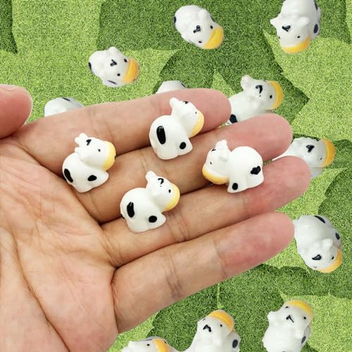 Suartus Mini Cow Figurines, 40Pcs Resin Cow Miniature Figurines,Tiny Cow Figures,Cute Mini Garden Cow Ornaments Animals Model Fairy Garden Miniature Moss Landscape DIY Craft for Home Decor - Thumbnail 5