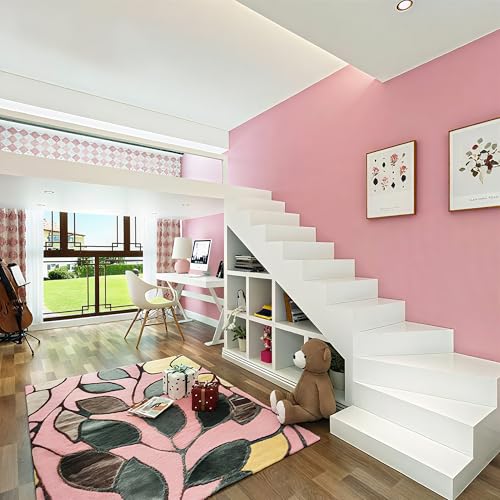 Image of practicalWs Pink Self-Adhesive Wallpaper Film Stick Paper Easy to Apply | Peel And Stick Wallpaper Shelf Liner Table and Door Reform Wall paper