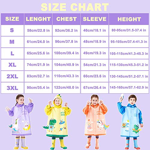 Image of Toddler Raincoat for Boys Girls Rain Poncho Waterpoof Kids Rain Jacket 3D Cartoon Hoodie Kids Rainwear L Size 5-6 Years