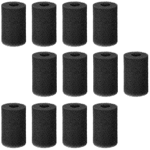 Exircy 12 PCS Aquarium Pre-Filter Sponge, Black Pre-Filter Sponge Aquarium Foam Rolls Fish Tank Filter Sponges for Small Fishes Shrimp Fry Fish Tank Covers Accessories