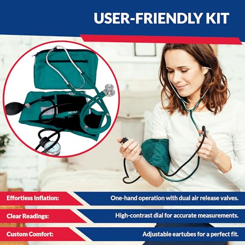 Image of Dixie EMS Blood Pressure and Sprague Stethoscope Kit - Teal