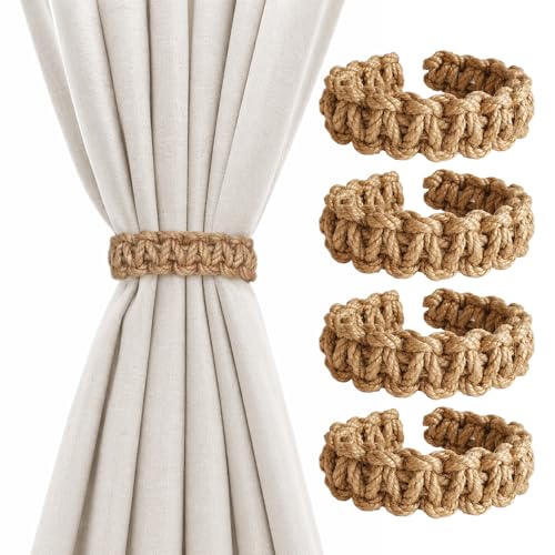 4 Stück Vorhang Raffhalter, Praktische Raffhalter Für Vorhänge, Stabil Und Einfach Zu Befestigen, Dekorativ Und Funktional, Geeignet Für Wohnzimmer Schlafzimmer Und Weitere Wohnräume, Langlebig Und Pa