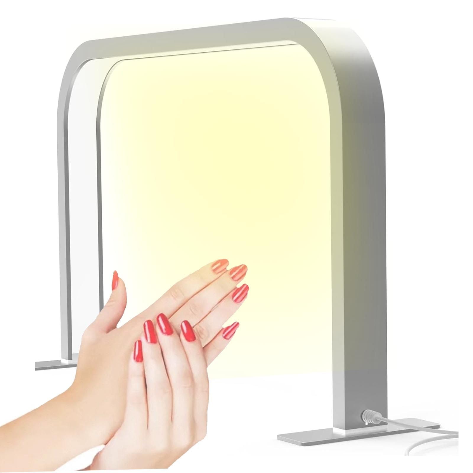 Lampe De Bureau à LED Demi-Lune 3000-6000k pour EsthéTiciennes, Techniciennes des Ongles, EsthéTiciennes, Lampe à Cils avec Gradation Et RéGlage De La Luminosité,White