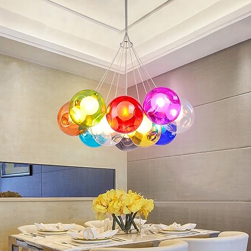 Boules de lampe en verre coloré pour suspension de restaurant moderne