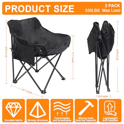 Camping-Chair-2-Pcs-Portable-Folding-Chairs-Backpacking-Chair-Lightweight-Compact-Round-Moon-Shade-Chair-for-Hiking-Beach-Lawn