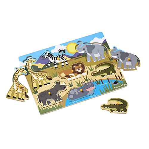 Melissa & Doug Safari Wooden Peg Puzzle (7 Pcs) #TOP4