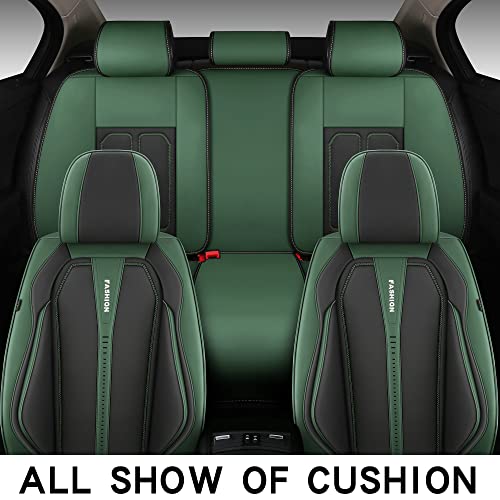 Blingbear Full Coverage Faux Leather Car Seat Covers Full Set Fit For Cars Trucks Sedans Suvs In Auto Interior Accessories (Green) #TOP3