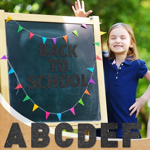 Image of Harloon 232 Pcs Large Glitter Letter Stickers, Black, 4 Inch