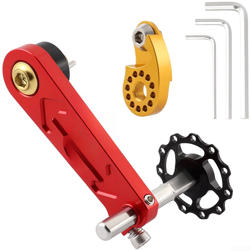 CNC Aluminium Chain Guide Tensioner Single Speed MTB, Red + Regulator
