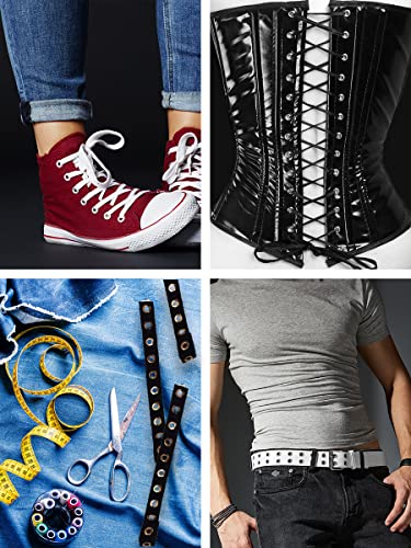 Mandala Crafts Silver Metal Eyelet Trim With Grommets - Black Eyelet Grommet Tape For Sewing - 1 Inch 3 Yds 8Mm Eyelet Tape Strip Cotton Twill Tape By The Yard #TOP3