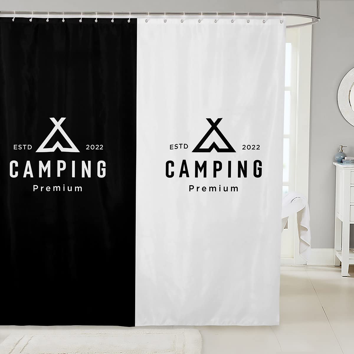 Loussiesd Camping badgordijn camper douchegordijn voor