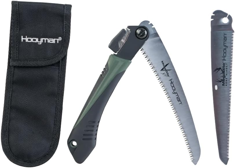 Hooyman MegaBite Handsaw and Hunter’s Combo Bone Saw with Heavy Duty Construction, High Carbon Steel Blade, Impulse Hardened Teeth, and Ergonomic Over-Molded Handle for Camping, Hunting, and Outdoors