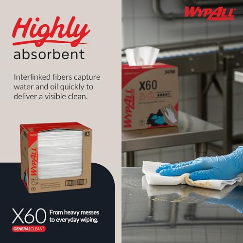 Image of WypAll GeneralClean X60 Multi-Task Cleaning Cloths, 6 x 150 Towels (34900)