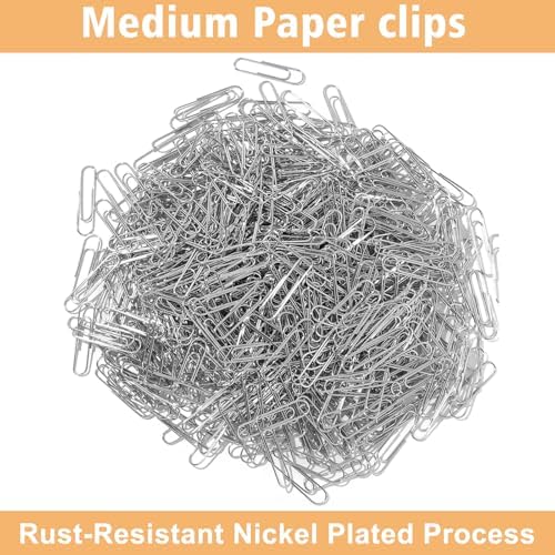 Medium Paper Clips,Paper Clip Medium Size,700 Pcs Clips Office Supplies for Paperwork Ideal for Home, School and Teacher Supplies. - 4